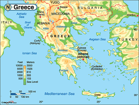 A map of Greece